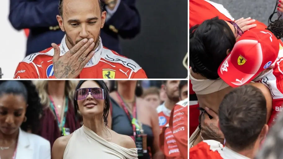 Пілот Формули-1 Льюїс Гамільтон після Гран-прі Монако облив Кім Кардашʼян шампанським та послав їй повітряний поцілунок
